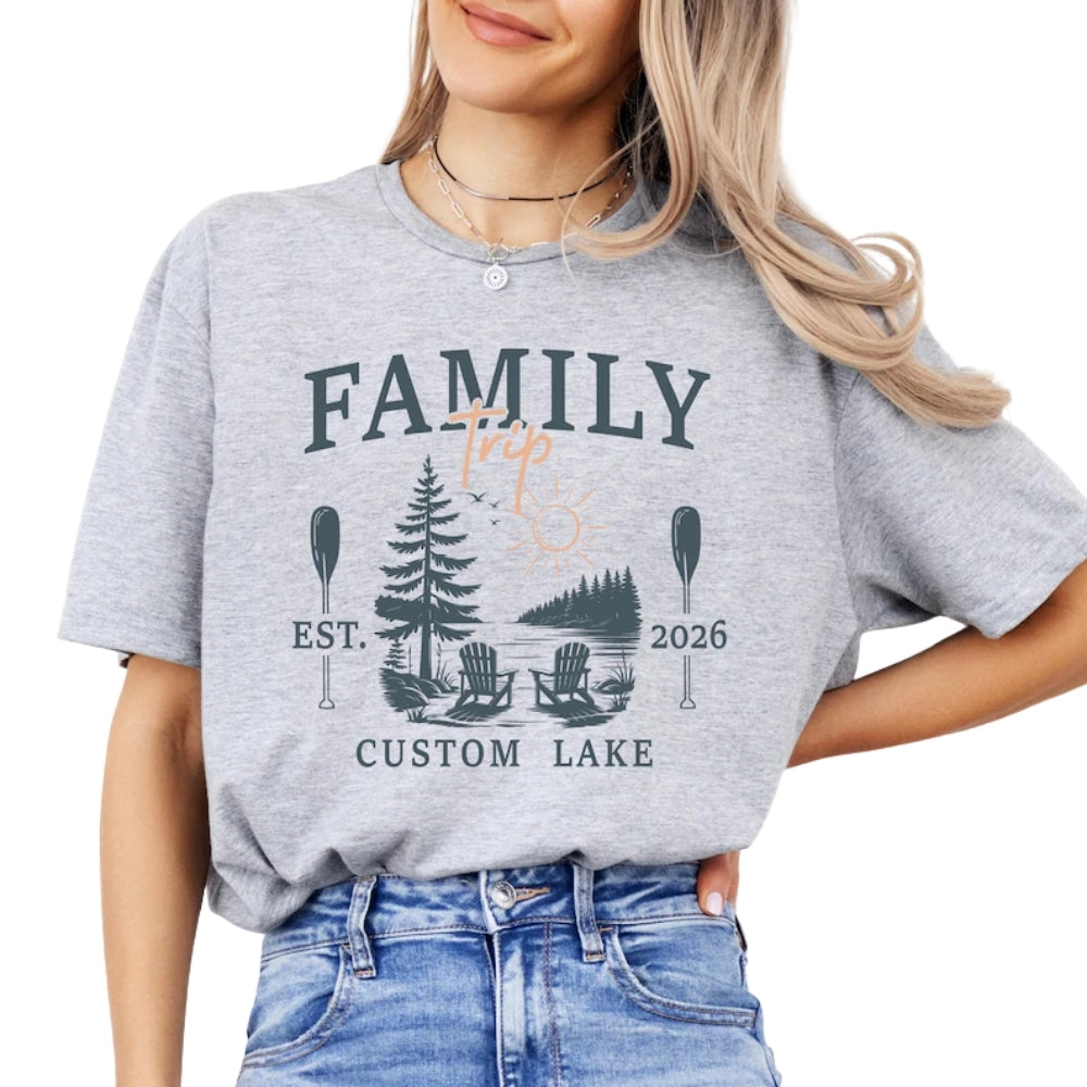 Personalized Lake Family Trip Matching T Shirts, Custom Lake Trip Family Shirts With Year ET0885