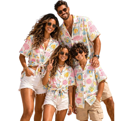 Ciao Bella Italian Matching Hawaiian Family Shirts, Beach Tropical Hawaiian Shirts For Family ET0541