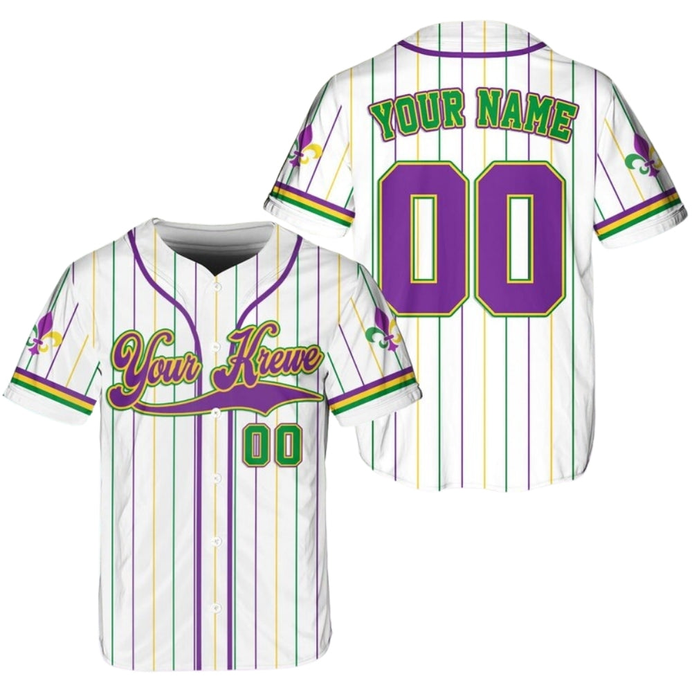 Custom Krewe Name Mardi Gras Matching Family Baseball Jersey, Custom Family Mardi Gras Matching Shirts ET0716
