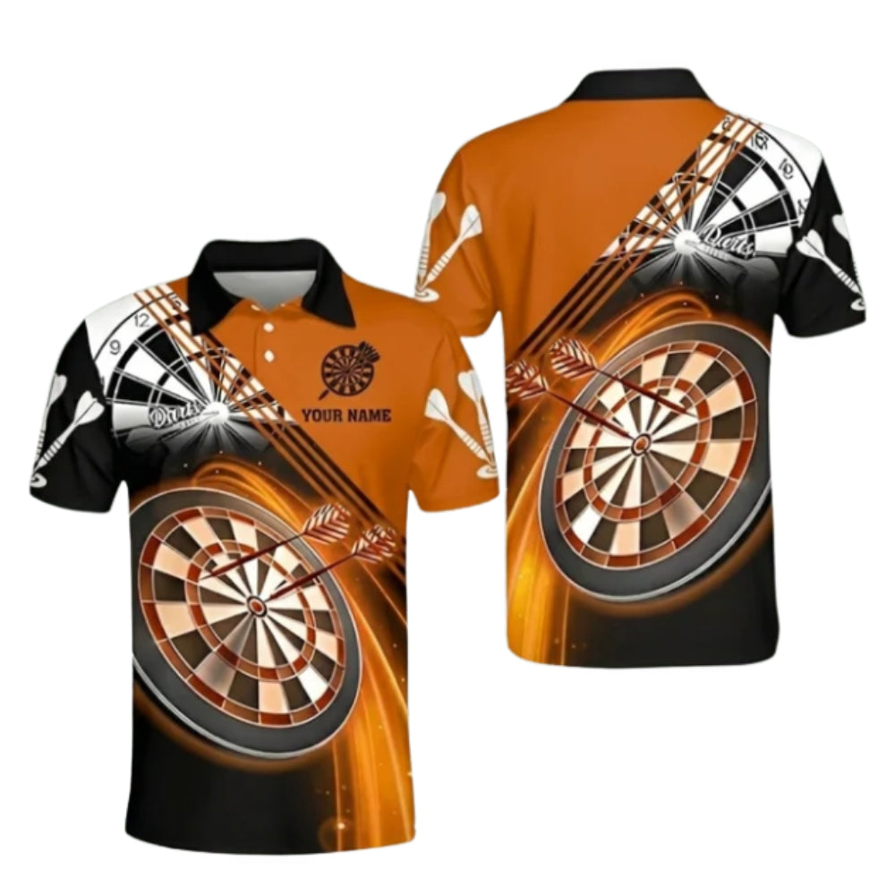 Custom Red Lightning Dart Men's Polo Shirts For Team, Custom Darts Shirts DZ0012