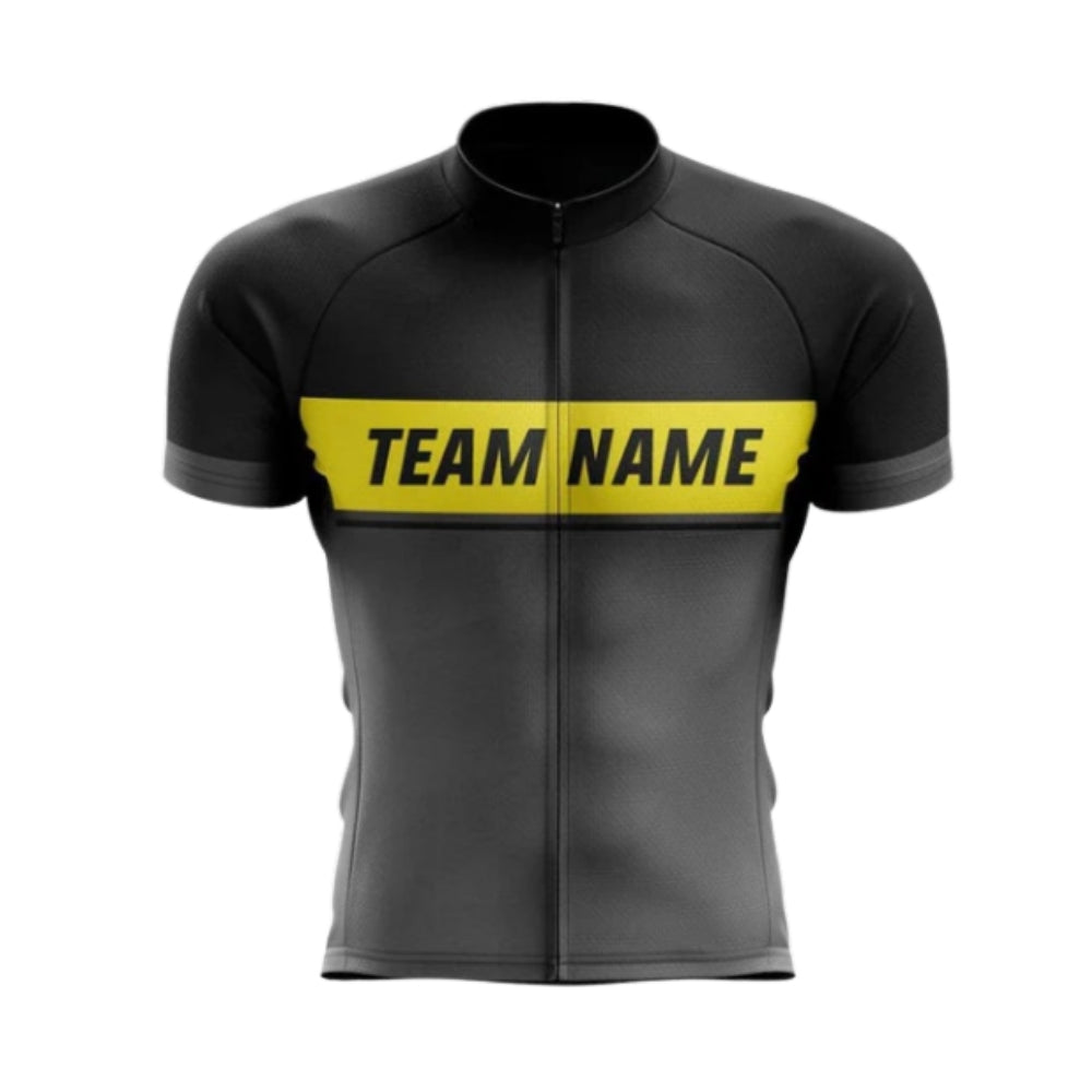 Custom Team Black Mens Cycling Short Sleeve Jersey, Custom Cycling Jerseys CG0496