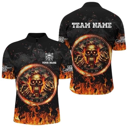 Custom Skull Flame Darts Jersey For Mens, Custom Skull Darts Shirts For Team DZ0024
