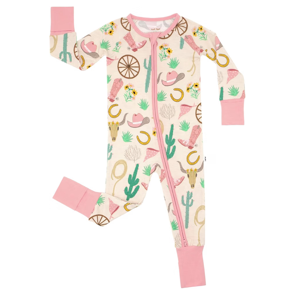 Western Sand Baby Convertible Zipper Romper, Western Convertible Baby Romper BB0427