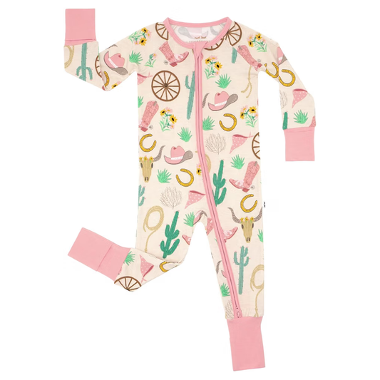 Western Sand Baby Convertible Zipper Romper, Western Convertible Baby Romper BB0427