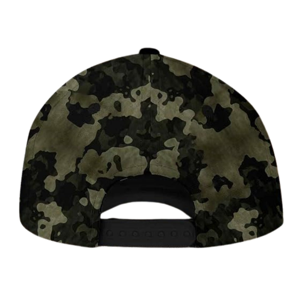 Hooked On Fishing Custom Bass Fishing Camo Baseball Cap, Custom Camo Caps For Fishing Lovers CP0251