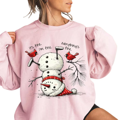 It's Fine I'm Fine Everything's Fine Snowman Sweatshirt, Christmas Sweatshirt For Women 2D0634