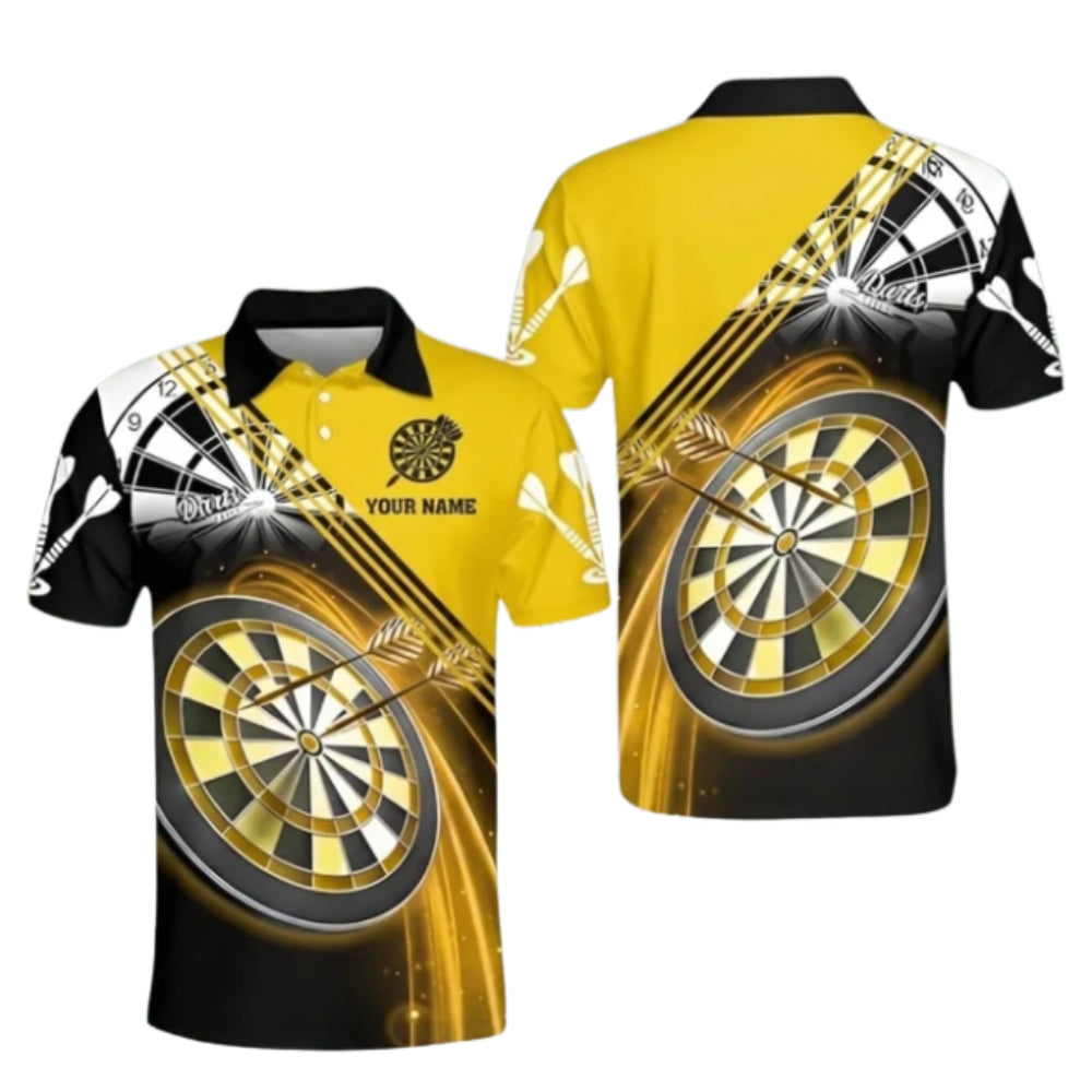 Custom Red Lightning Dart Men's Polo Shirts For Team, Custom Darts Shirts DZ0012
