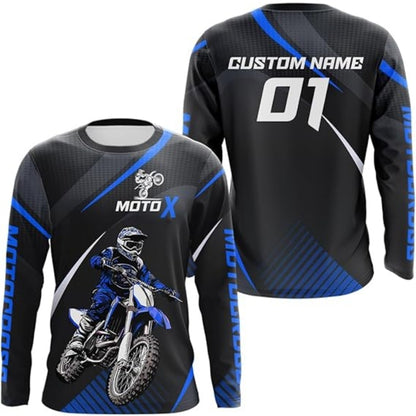 Custom Men's Green MX Long Sleeve Shirts, Custom Motocross Jerseys MZ0024