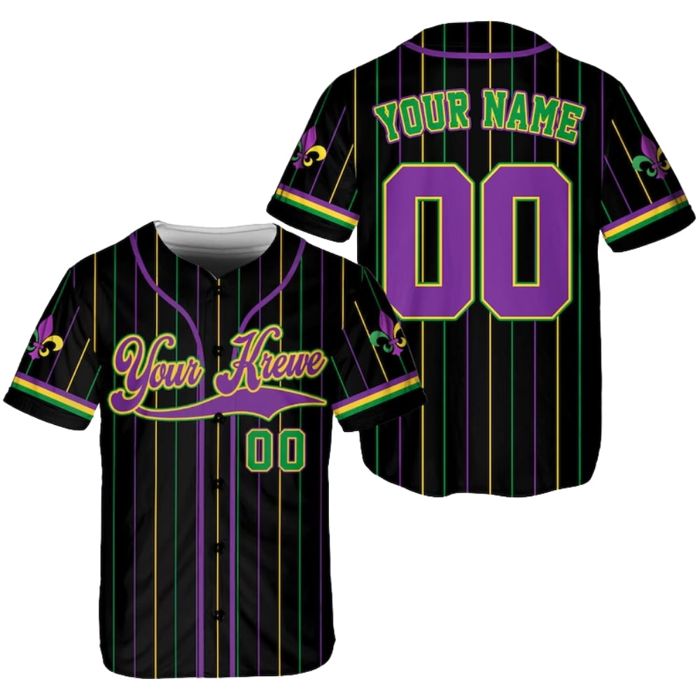 Custom Krewe Name Mardi Gras Matching Family Baseball Jersey, Custom Family Mardi Gras Matching Shirts ET0716