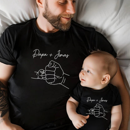 Custom Dad And Me Fist Bump Matching Family T Shirts, Custom Family Matching Shirts For Father's Day ET0152
