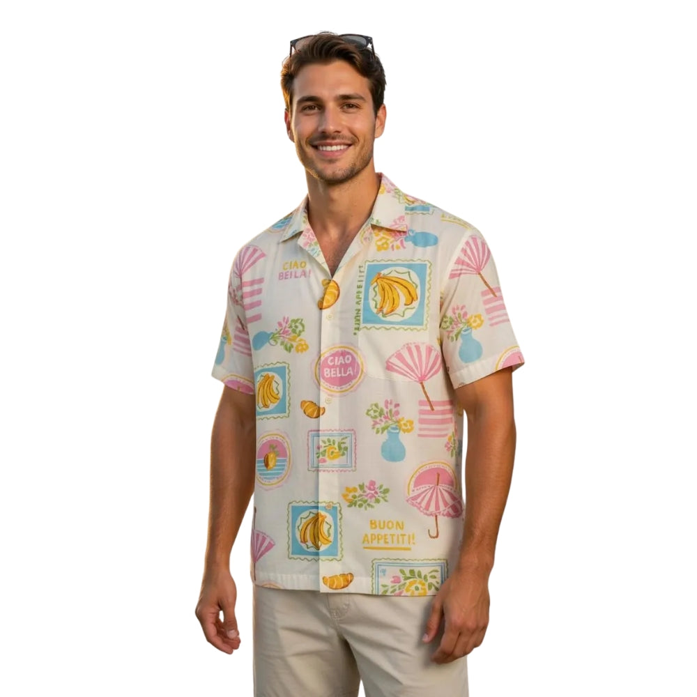 Ciao Bella Italian Matching Hawaiian Family Shirts, Beach Tropical Hawaiian Shirts For Family ET0541