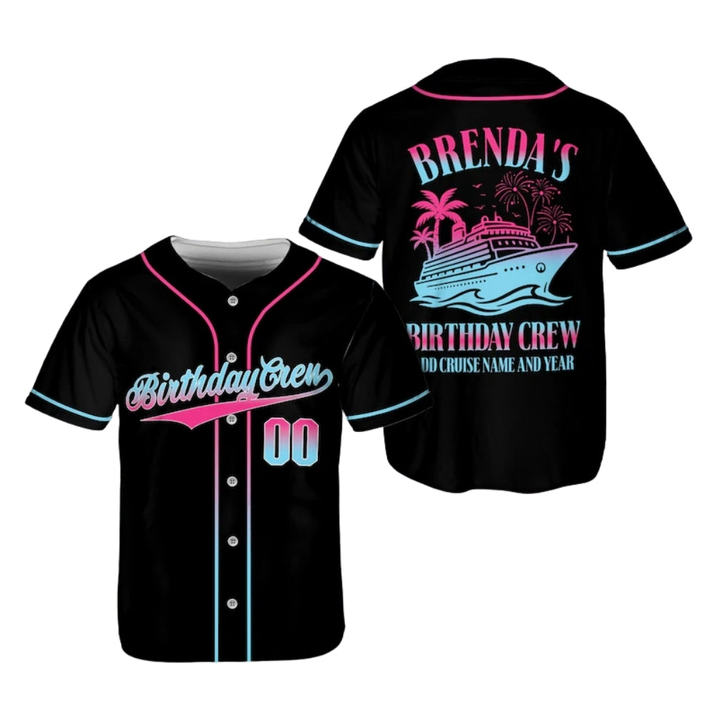 Custom Matching Birthday Crew Cruise Baseball Jersey For Family, Custom Birthday Cruise Family Matching Shirts ET0717