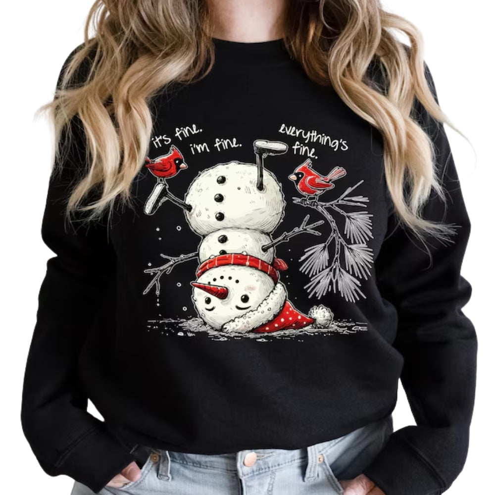 It's Fine I'm Fine Everything's Fine Snowman Sweatshirt, Christmas Sweatshirt For Women 2D0634