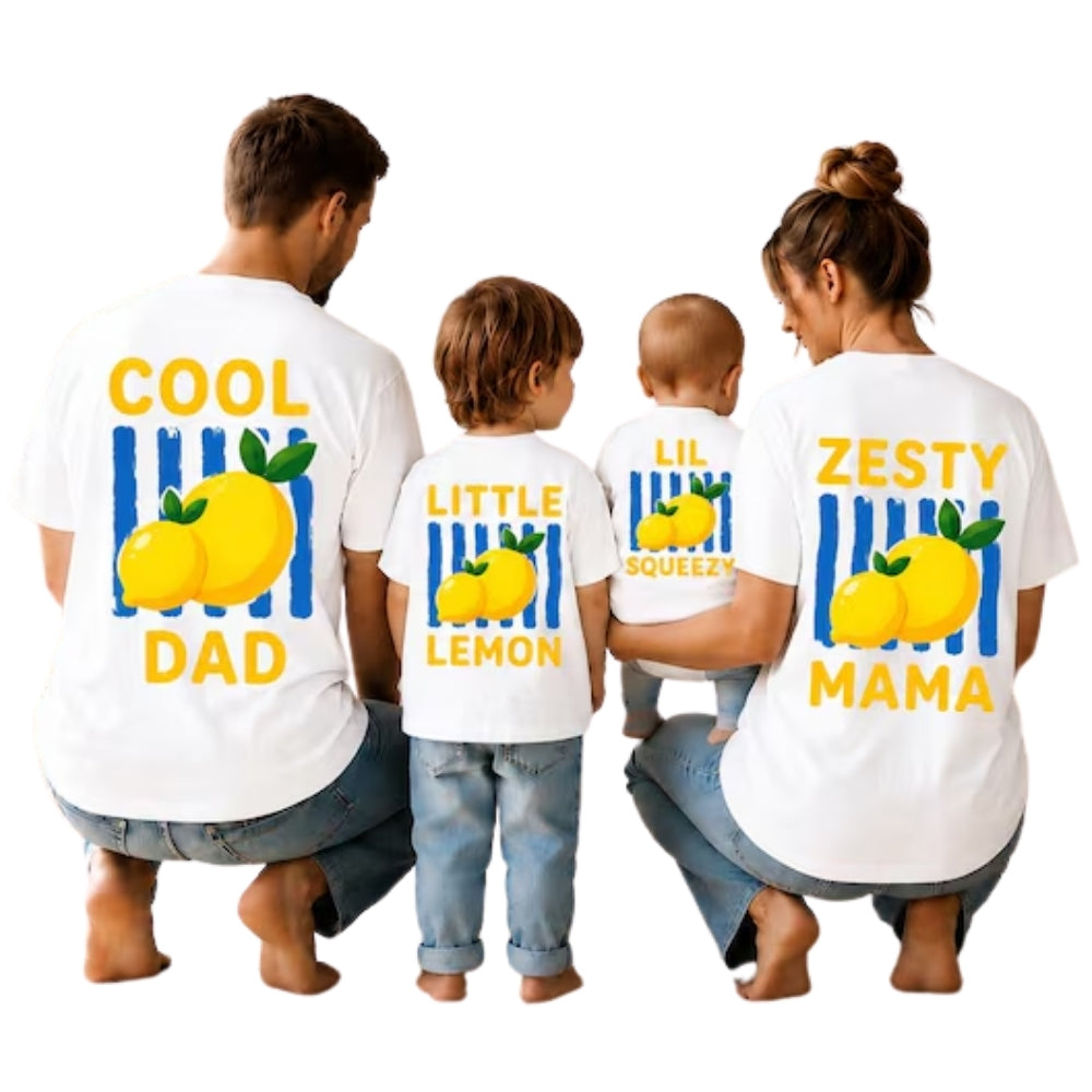 Cool Dad Little Lemon Lil Squeezy Zesty Mama Matching Lemon Family T Shirt, Lemon Family Matching Shirts ET1085