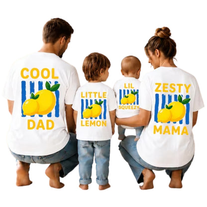 Cool Dad Little Lemon Lil Squeezy Zesty Mama Matching Lemon Family T Shirt, Lemon Family Matching Shirts ET1085