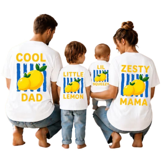 Cool Dad Little Lemon Lil Squeezy Zesty Mama Matching Lemon Family T Shirt, Lemon Family Matching Shirts ET1085