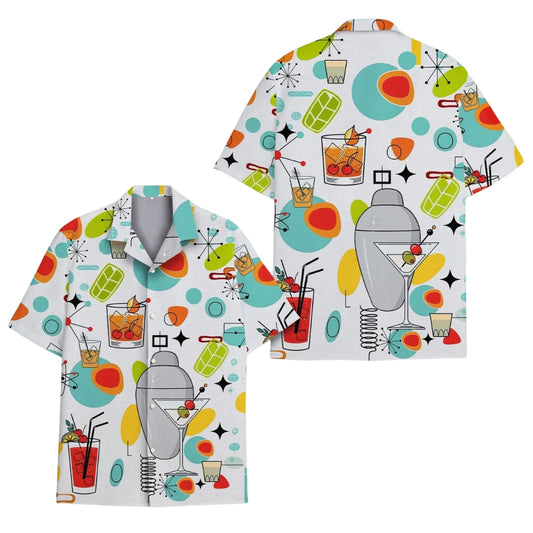 Retro Cocktail Atomic Hawaiian Shirt For Men Women, Cocktail Hawaiian Shirts HE0082