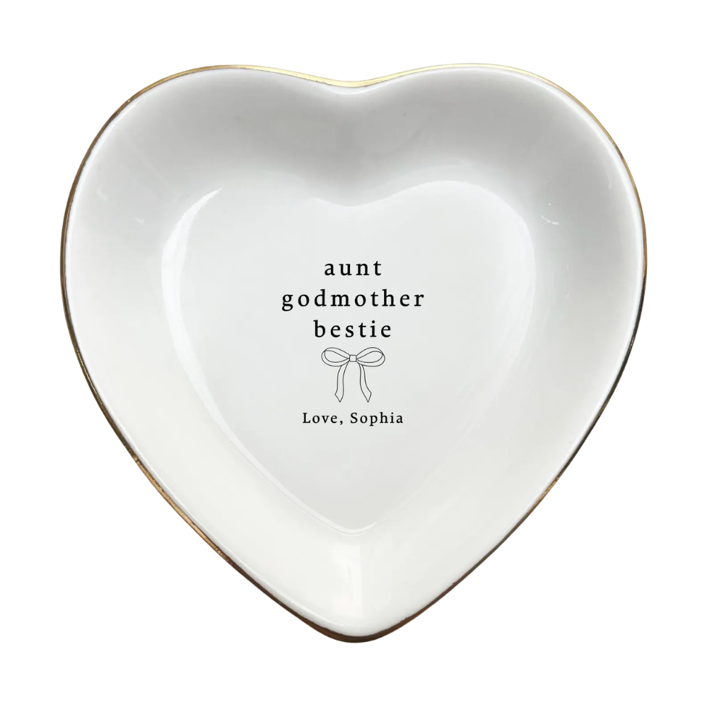 Aunt Godmother Bestie Custom Wedding Jewelry Dish For Godmother, Custom Aunt Wedding Ring Dish From Bride WD0481