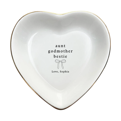 Aunt Godmother Bestie Custom Wedding Jewelry Dish For Godmother, Custom Aunt Wedding Ring Dish From Bride WD0481