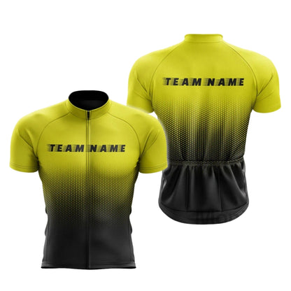 Custom Team Black And Yellow Short Sleeve Jersey For Men, Custom Cycling Team Jersey CG0497
