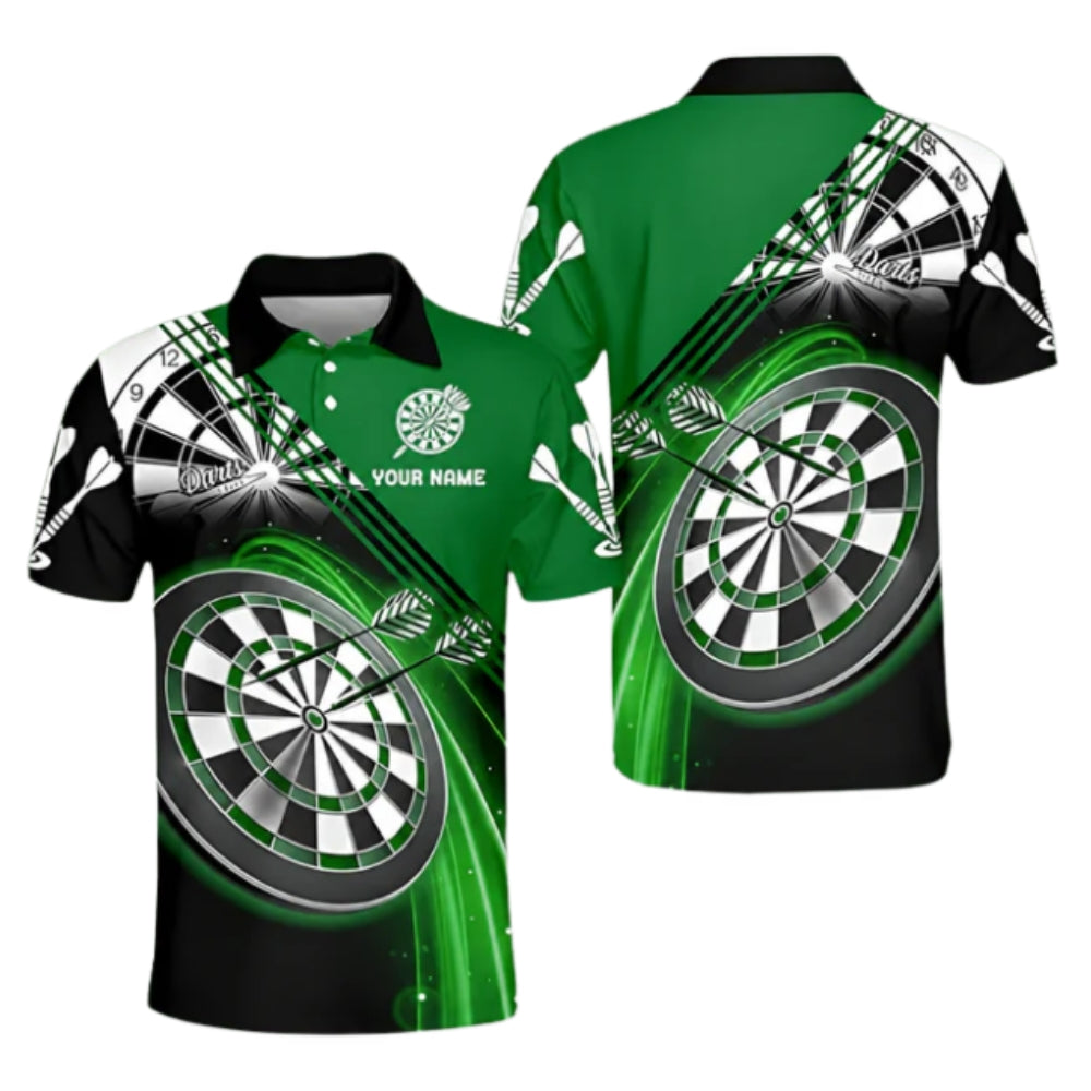 Custom Red Lightning Dart Men's Polo Shirts For Team, Custom Darts Shirts DZ0012