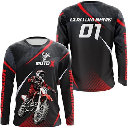 Custom Men's Green MX Long Sleeve Shirts, Custom Motocross Jerseys MZ0024