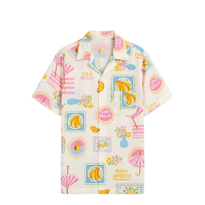 Ciao Bella Italian Matching Hawaiian Family Shirts, Beach Tropical Hawaiian Shirts For Family ET0541