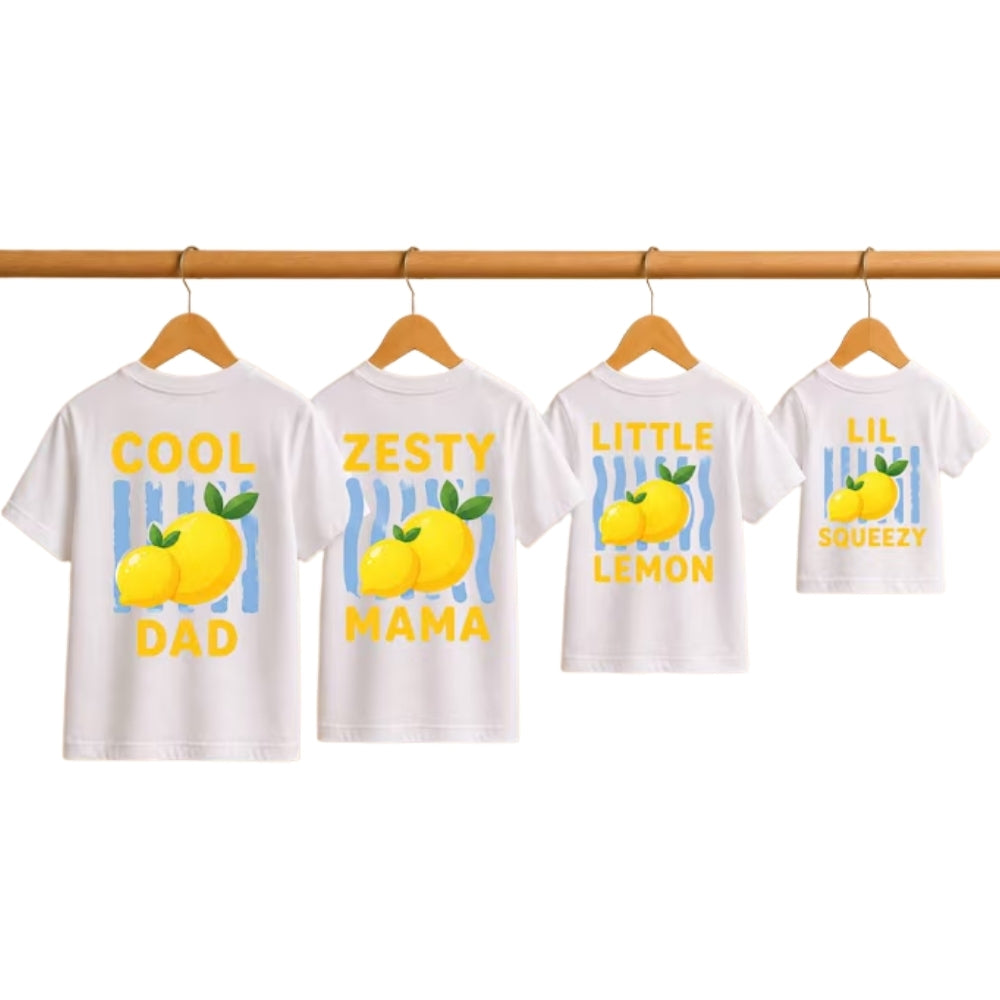 Cool Dad Little Lemon Lil Squeezy Zesty Mama Matching Lemon Family T Shirt, Lemon Family Matching Shirts ET1085