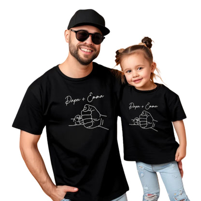 Custom Dad And Me Fist Bump Matching Family T Shirts, Custom Family Matching Shirts For Father's Day ET0152