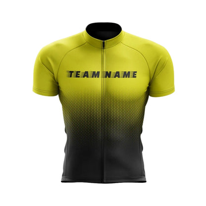 Custom Team Black And Yellow Short Sleeve Jersey For Men, Custom Cycling Team Jersey CG0497