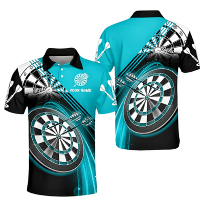 Custom Red Lightning Dart Men's Polo Shirts For Team, Custom Darts Shirts DZ0012