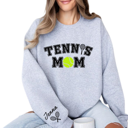 Custom Tennis Mom Sweatshirt, Custom Tennis Sweatshirt For Mama Mother 2D0635