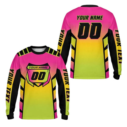 Custom Blue Purple Motocross Mens Jersey Long Sleeve, Custom Racing Dirt Bike Shirts ME0063