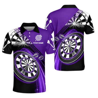 Custom Red Lightning Dart Men's Polo Shirts For Team, Custom Darts Shirts DZ0012