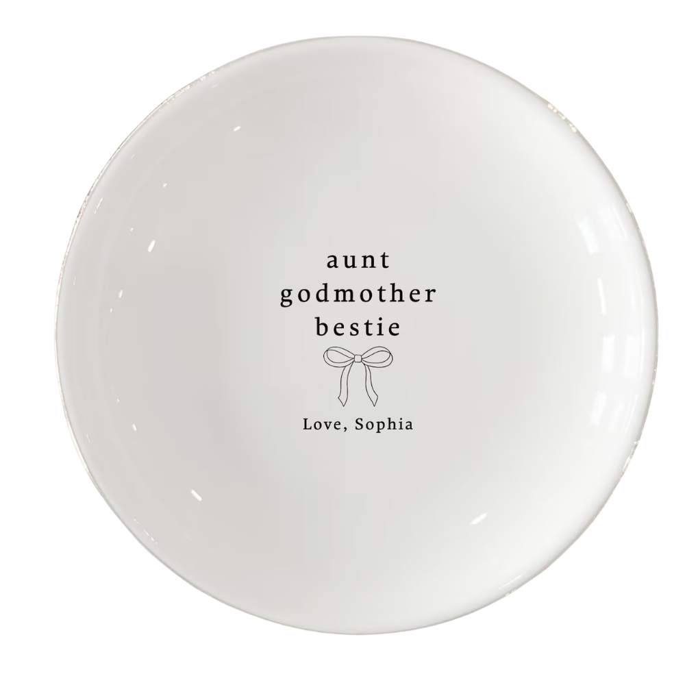 Aunt Godmother Bestie Custom Wedding Jewelry Dish For Godmother, Custom Aunt Wedding Ring Dish From Bride WD0481