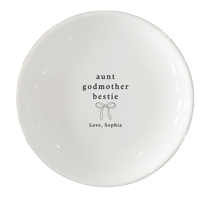 Aunt Godmother Bestie Custom Wedding Jewelry Dish For Godmother, Custom Aunt Wedding Ring Dish From Bride WD0481