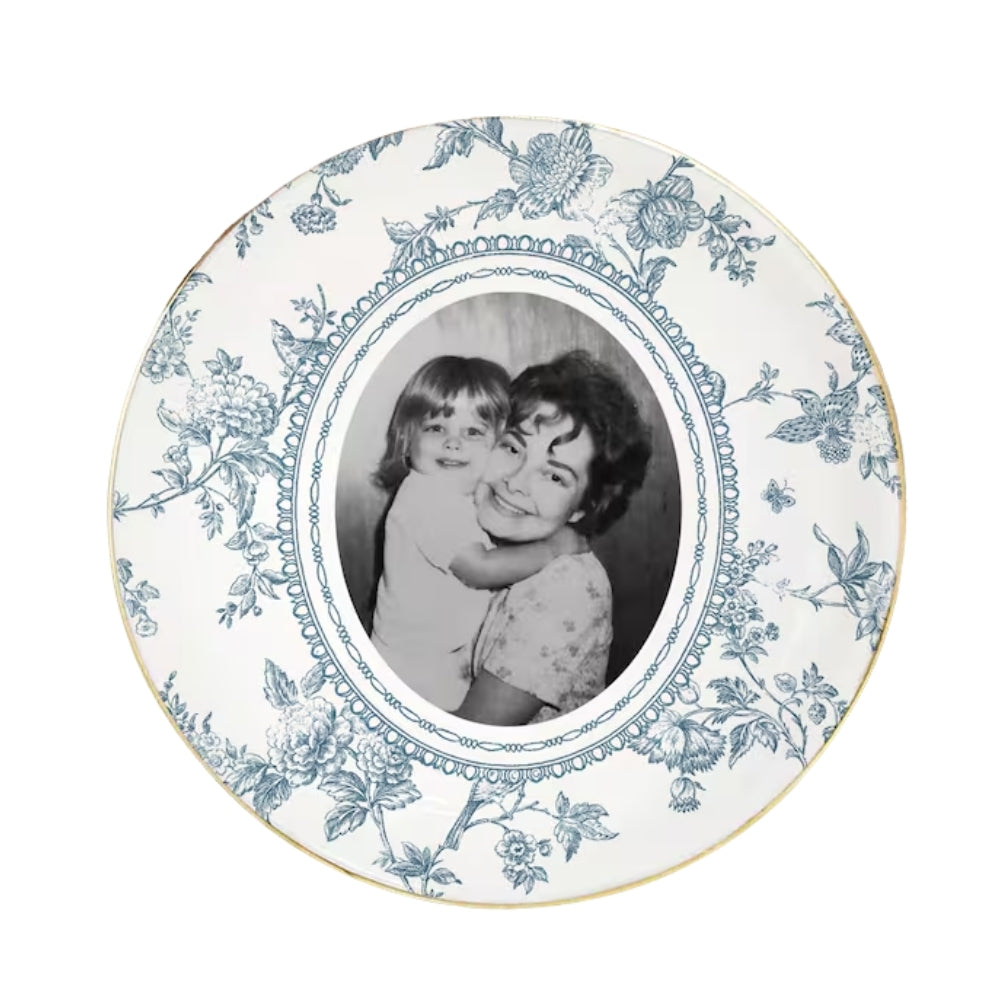 Custom Photo Toile De Jouy Mother of the Bride Ring Dish, Personalized Mother of the Bride Wedding Day Jewelry Dish From Daughter WD0246