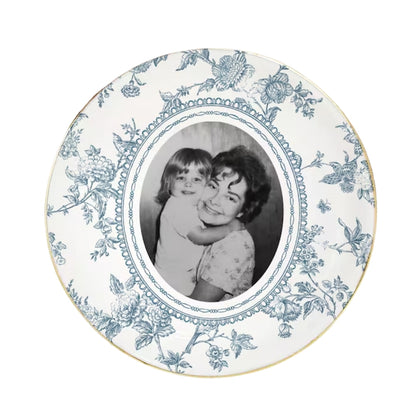 Custom Photo Toile De Jouy Mother of the Bride Ring Dish, Personalized Mother of the Bride Wedding Day Jewelry Dish From Daughter WD0246