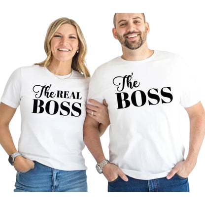 The Boss The Real Boss Matching His And Her T Shirt, Boss Couple Matching Shirts ET0818