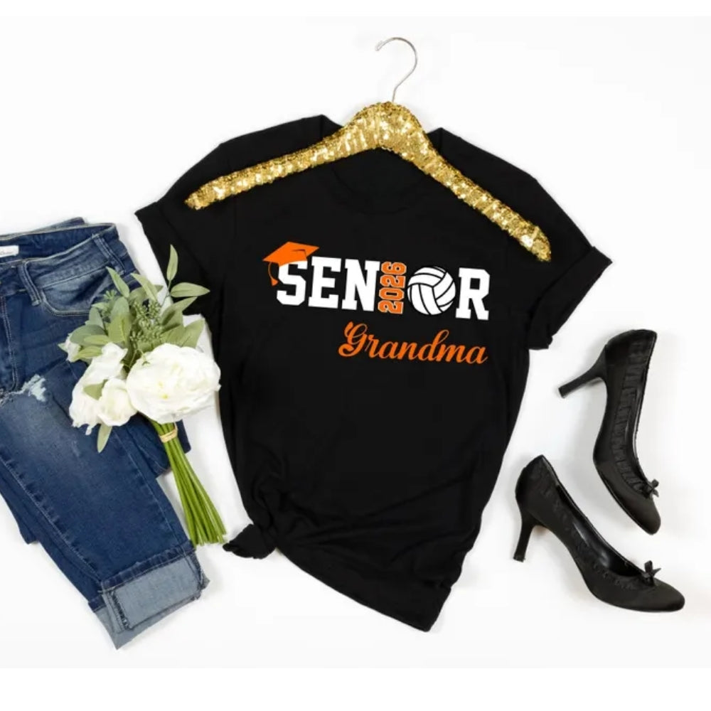 Senior Volleyball Custom Matching Family T Shirts, Personalized Volleyball Grad Night Shirts For Family ET0502
