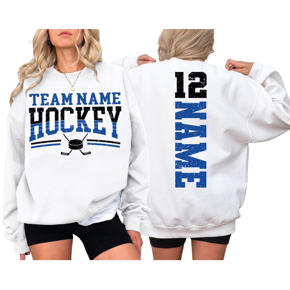Custom Team Hockey Sweatshirt With Name And Number, Personalized Hockey Team Sweatshirt 2D1244