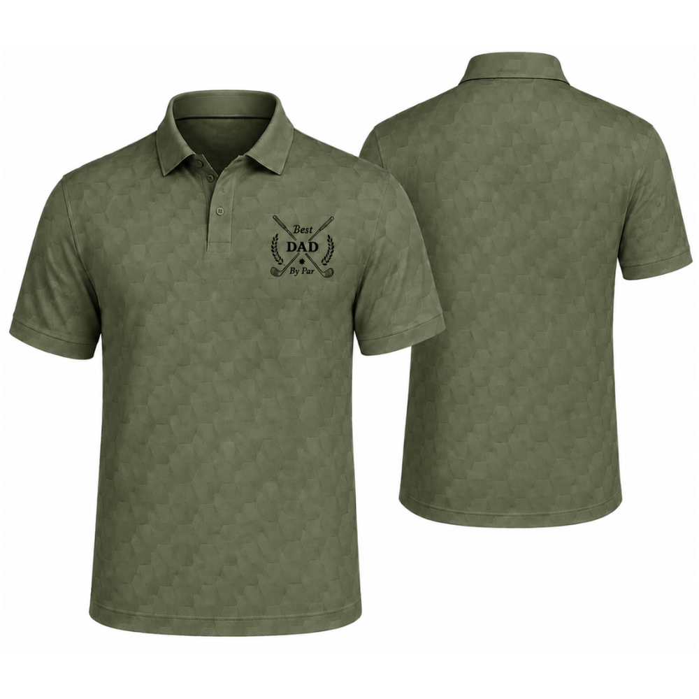 Best Dad By Par White Golf Men Polo Shirt, Father Day Golf Shirts For Dad GE0456