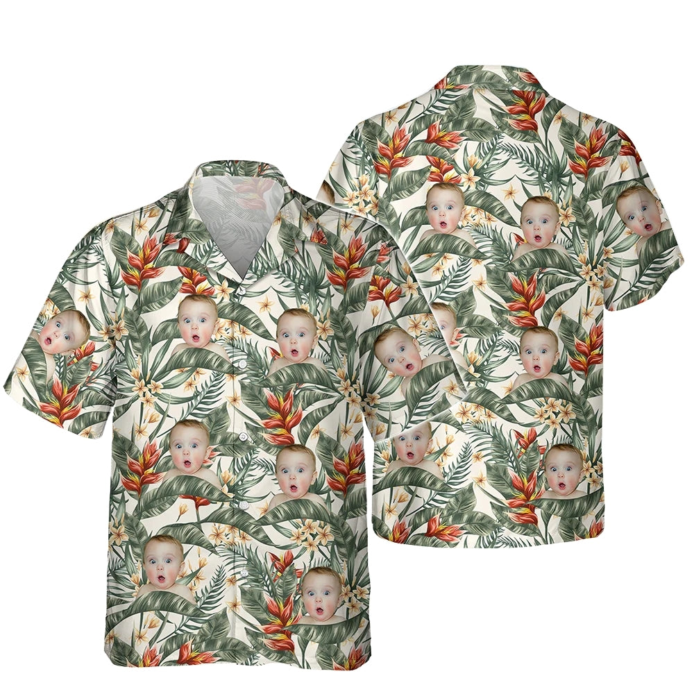 Custom Faces Tropical Hawaiian Shirt For Men Women, Custom Photo Tropical Hawaiian Shirts HE0487