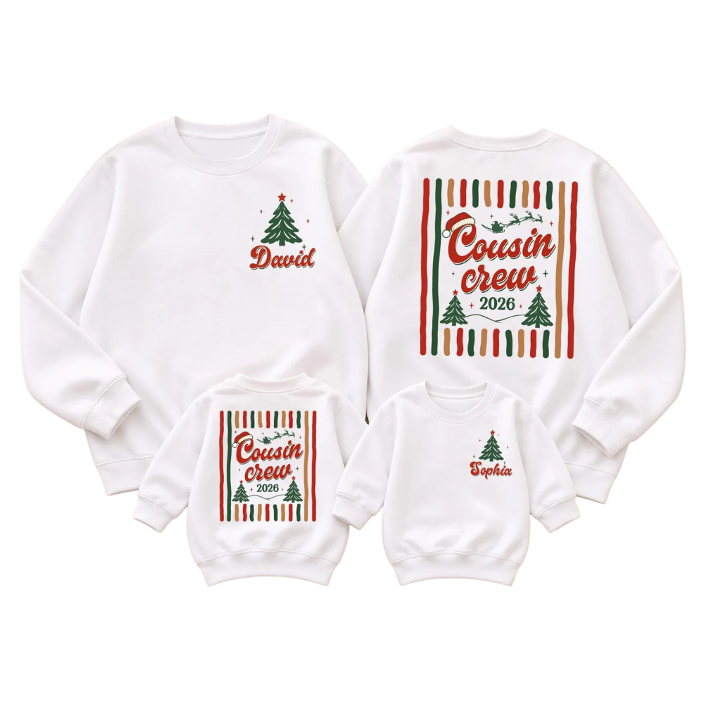 Custom Cousin Crew Christmas Matching Sweatshirt, Personalized Xmas Cousin Sweater ET1688