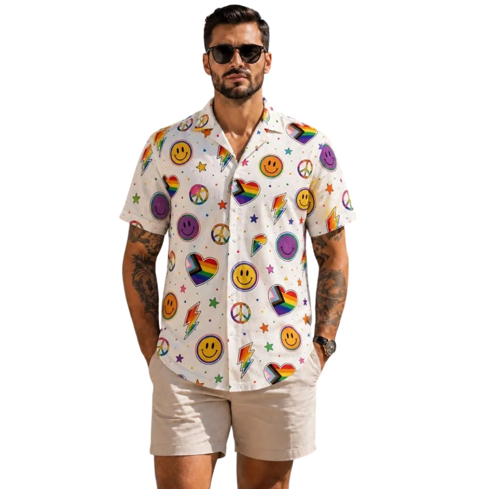 Rainbow Heart LGBT Hawaiian Shirt Men Women, LGBT Pride Hawaiian Shirts HE0404