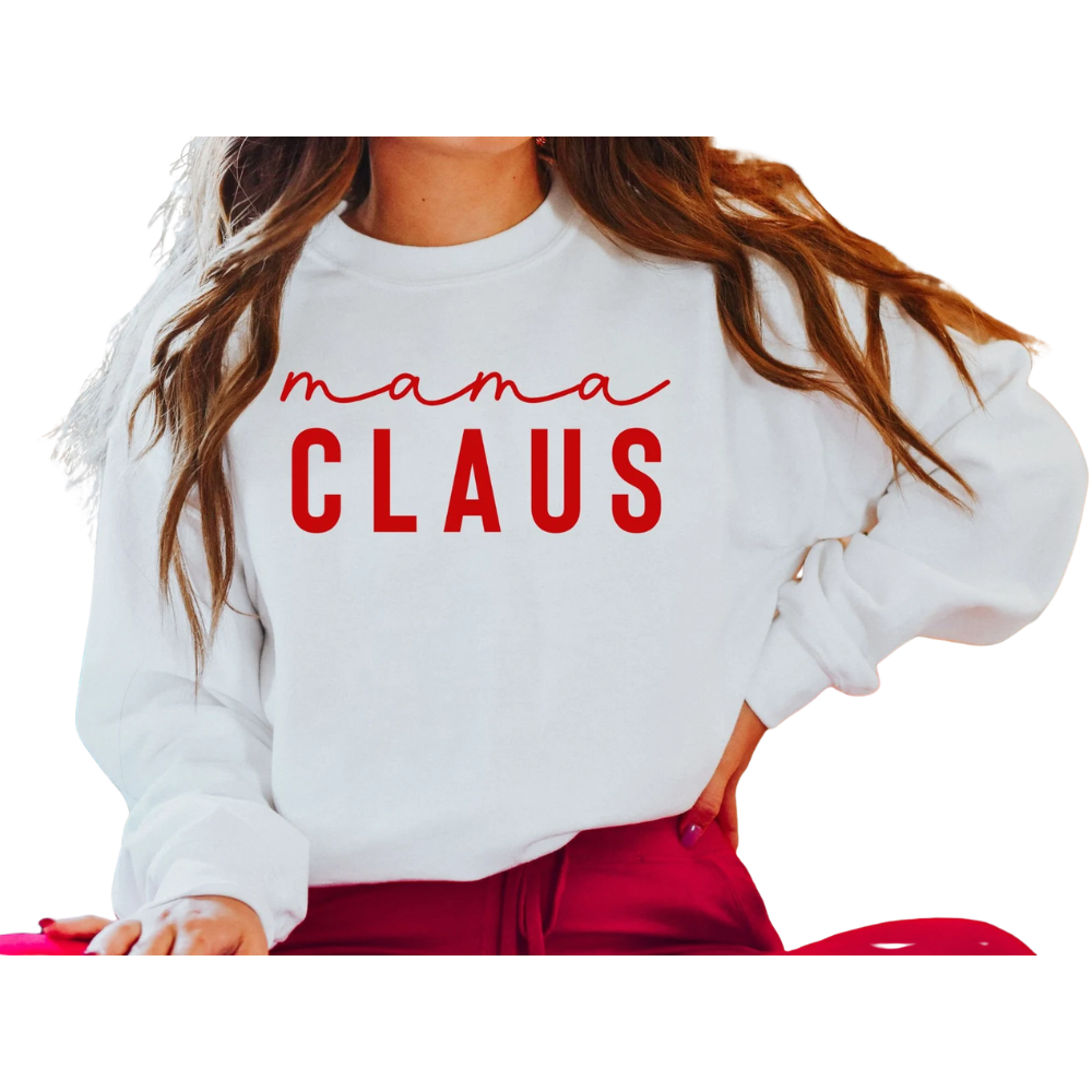 Mama Claus Mini Claus Matching Christmas Sweatshirt, Xmas Mommy And Me Sweatshirts ET1441
