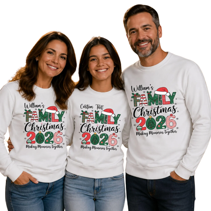 Family Christmas Making Memories Togheter Custom Matching Sweatshirts, Personalized Christmas Matching Family Sweatshirts ET1284