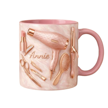 Custom Name Hair Stylist 3D Printed Coffee Mug, Personalized Hair Stylist Mug ET0065