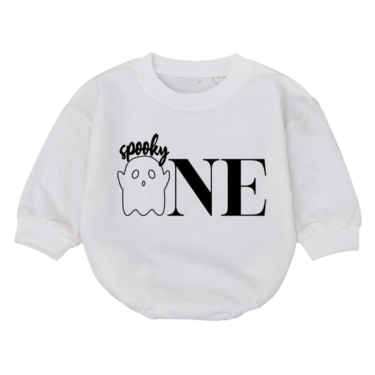 Spooky One Birthday Baby Romper Sweatshirt, First Birthday Halloween Romper Sweatshirt BB0074
