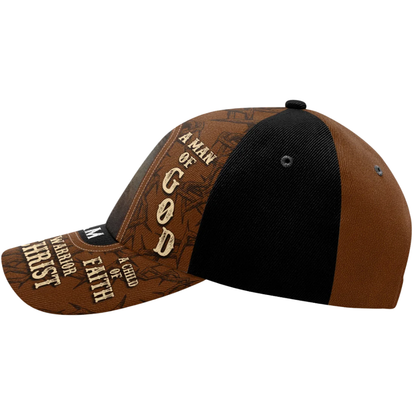 Lion A Man Of God A Child Of Faith A Warrior Of Christ Personalized Name Baseball Cap, Custom Lion Christian Cap Hat CP0578